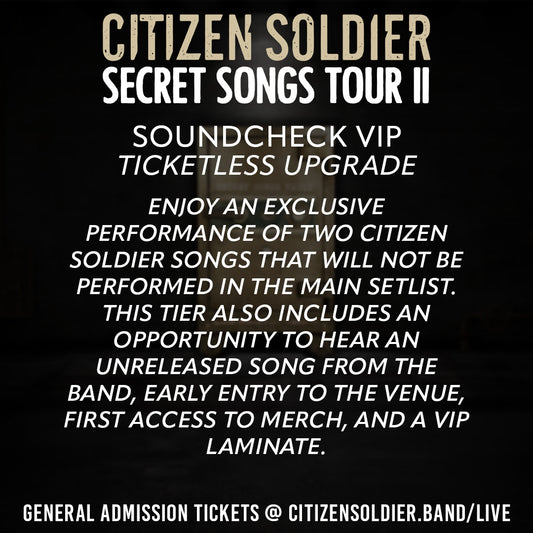 VIP Soundcheck Upgrade - Secret Songs Tour II