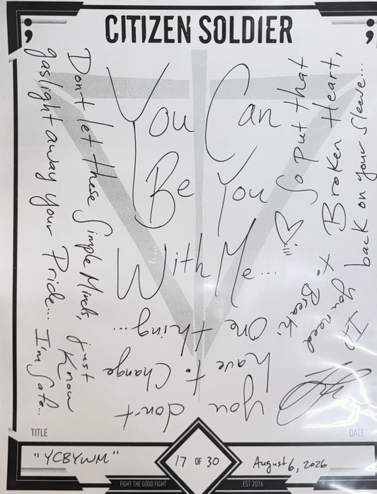 You Can Be You With Me - Handwritten Lyric Sheet
